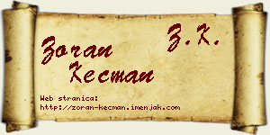 Zoran Kecman vizit kartica